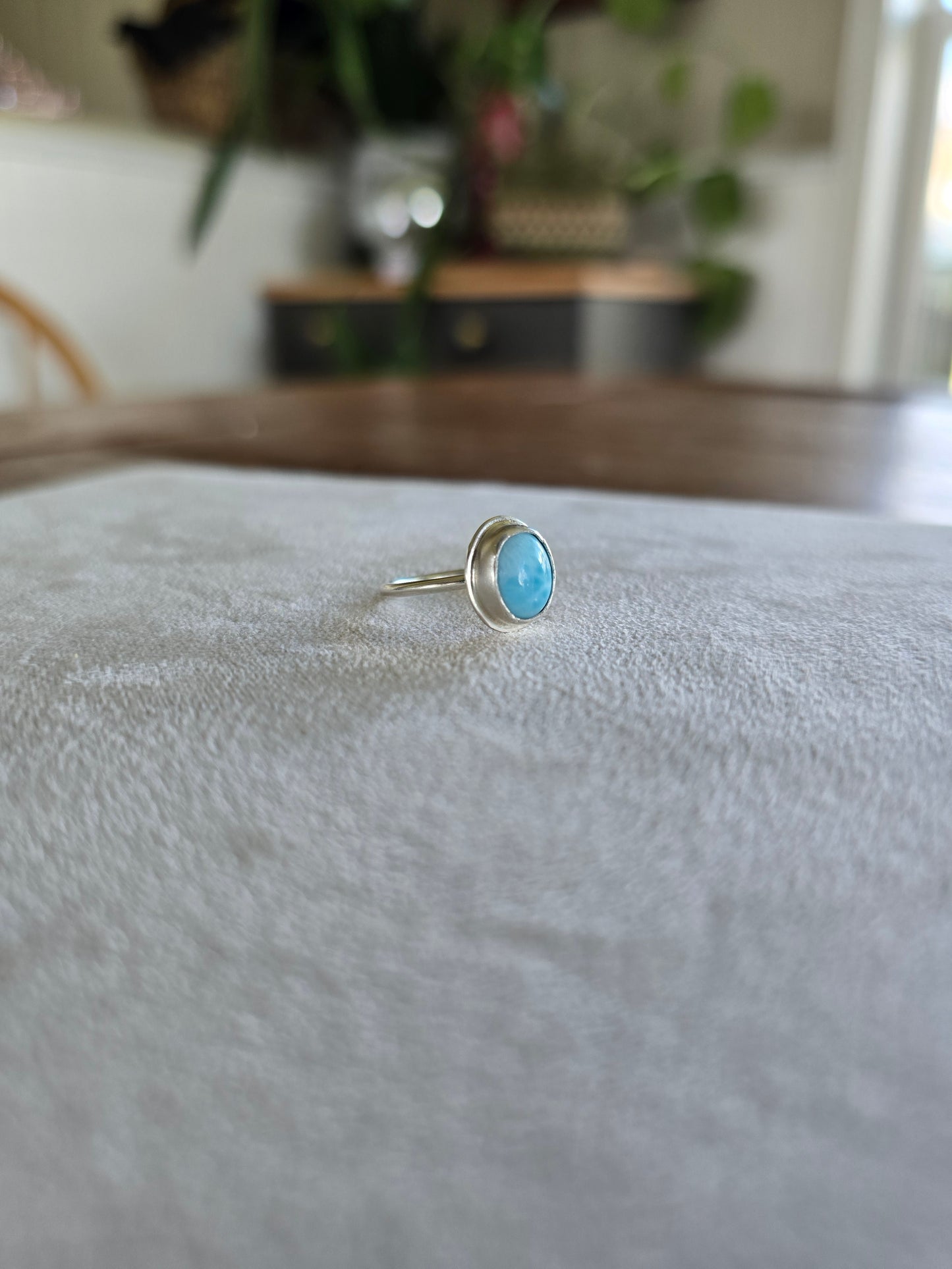 Larimar Ocean Bezel Ring