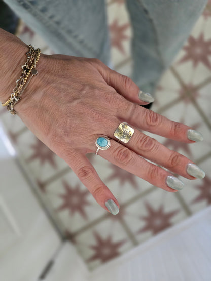 Larimar Ocean Bezel Ring