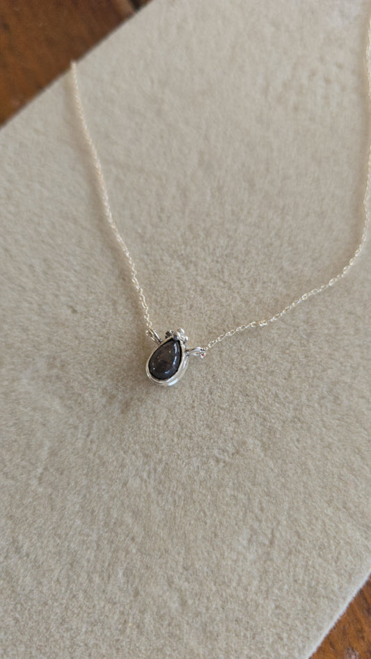 Labradorite Victorian Teardrop Necklace