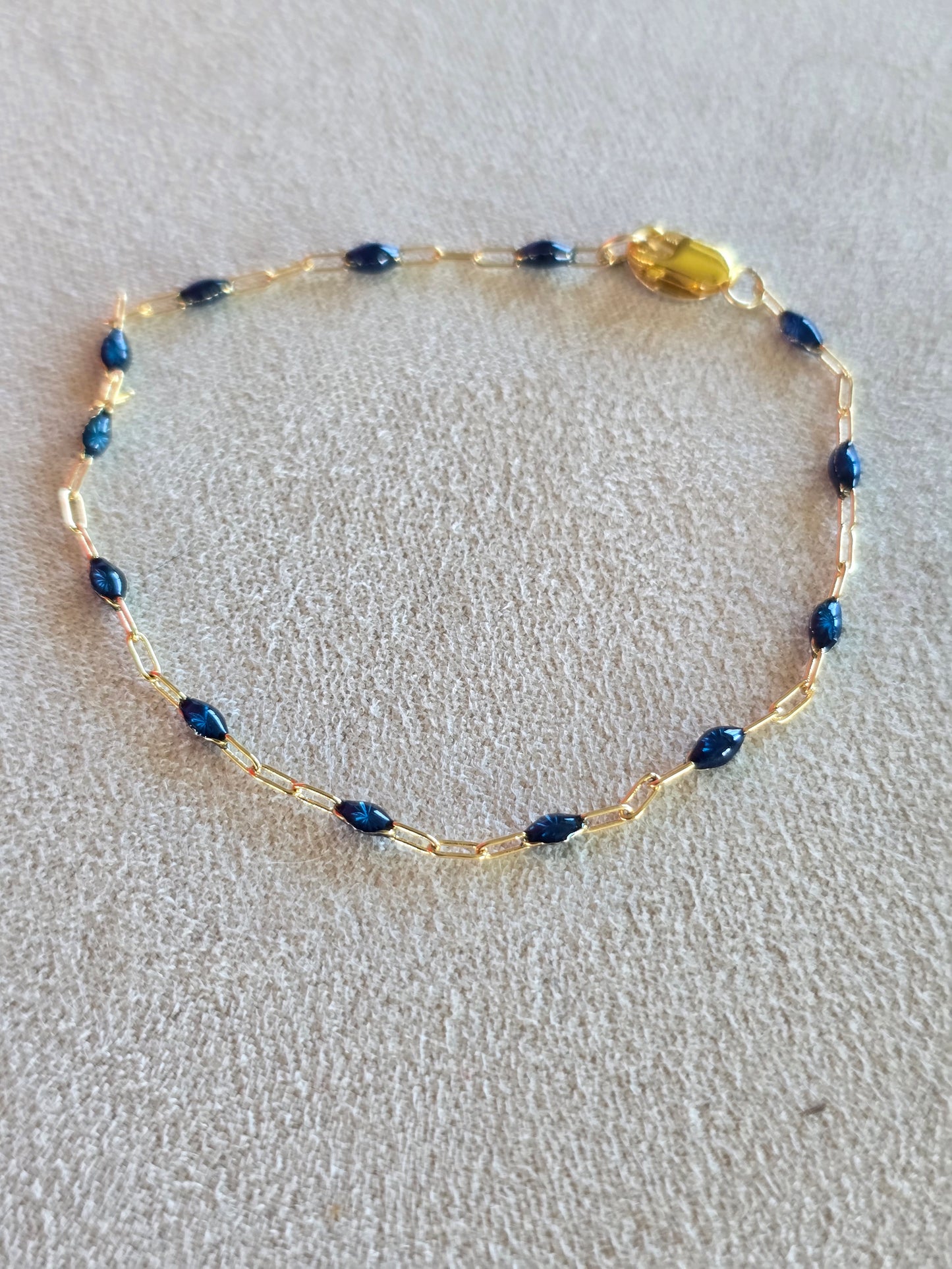 Sapphire Paperclip Bracelet