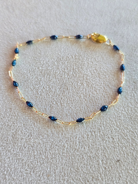 Sapphire Paperclip Bracelet