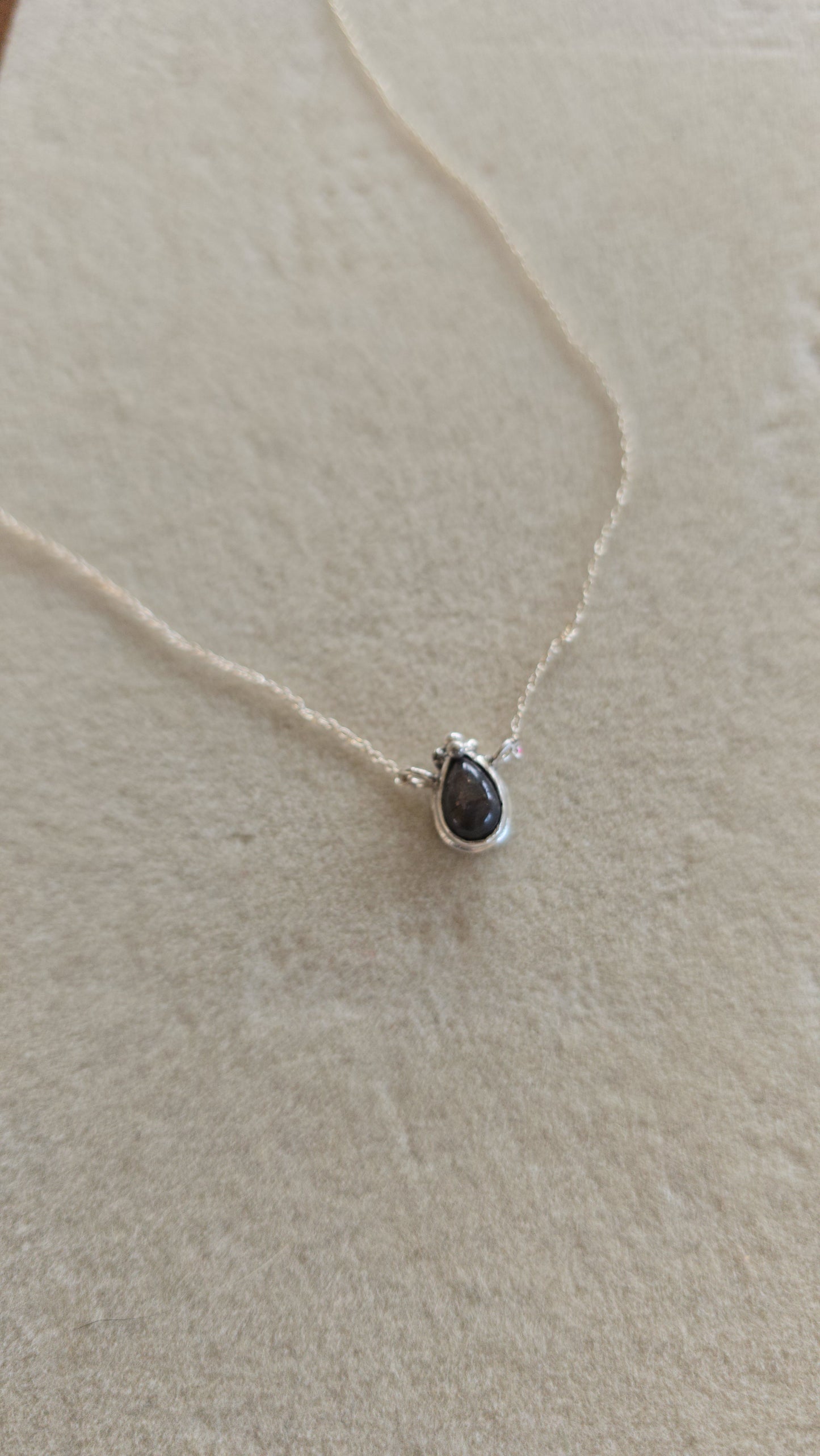 Labradorite Victorian Teardrop Necklace