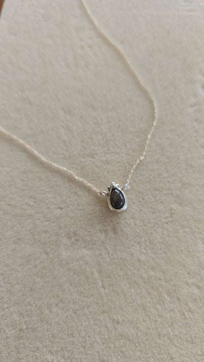 Labradorite Victorian Teardrop Necklace