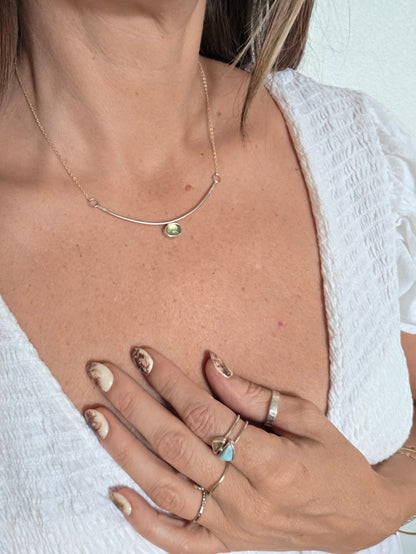 Green Tourmaline Arc Necklace