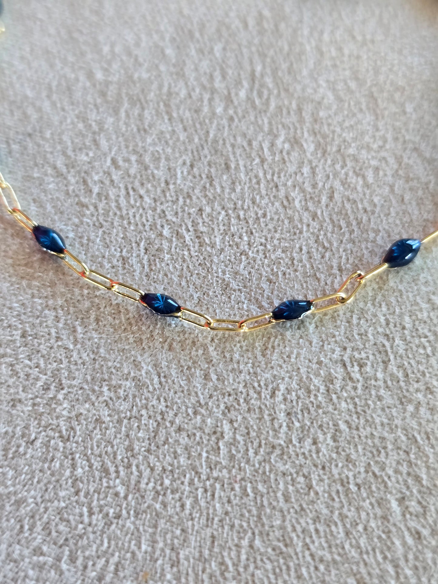 Sapphire Paperclip Bracelet