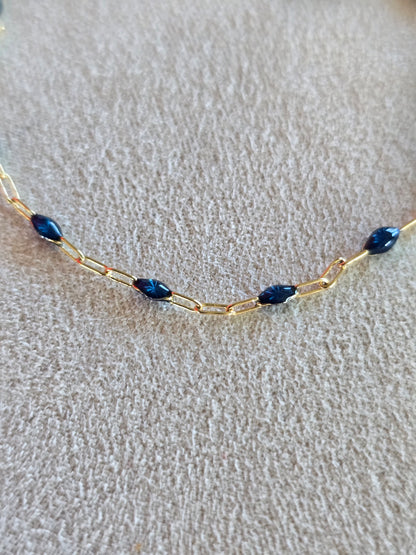 Sapphire Paperclip Bracelet