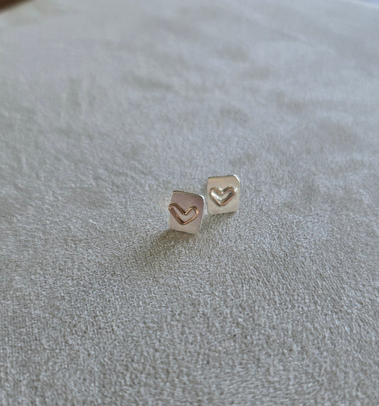 Heart Stamp Studs