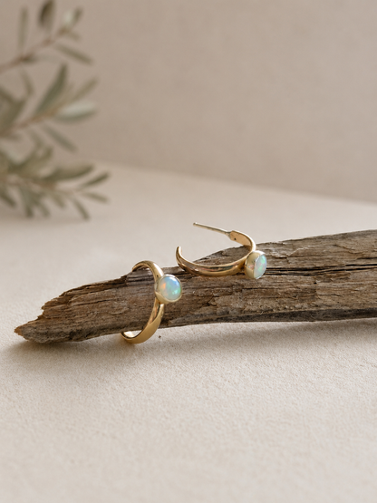 Opal Hoop Earrings