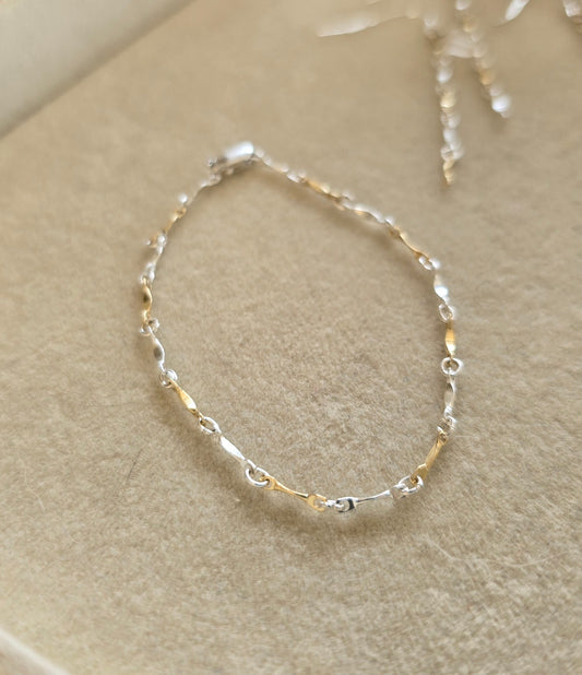 Mixed Metal Bar Bracelet