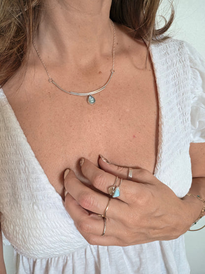 Fluorite Teardrop Arc Necklace