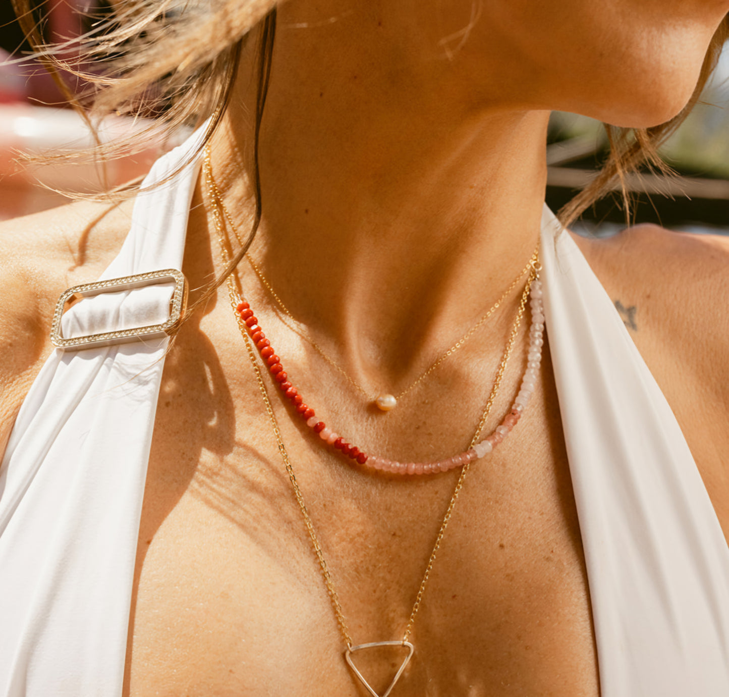 Rose Freshwater Pearl Necklace