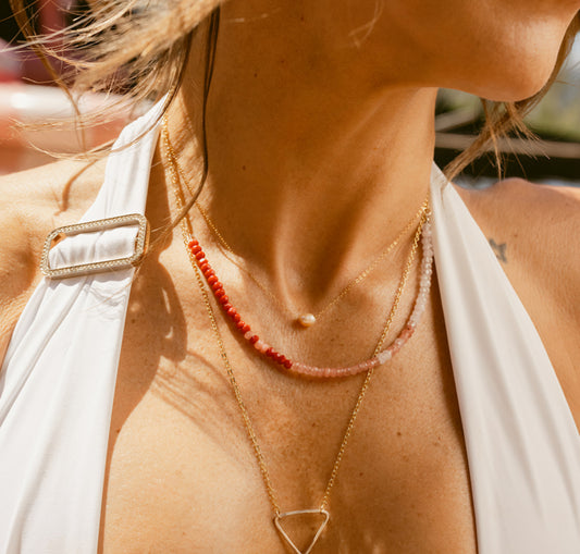 Rose Freshwater Pearl Necklace