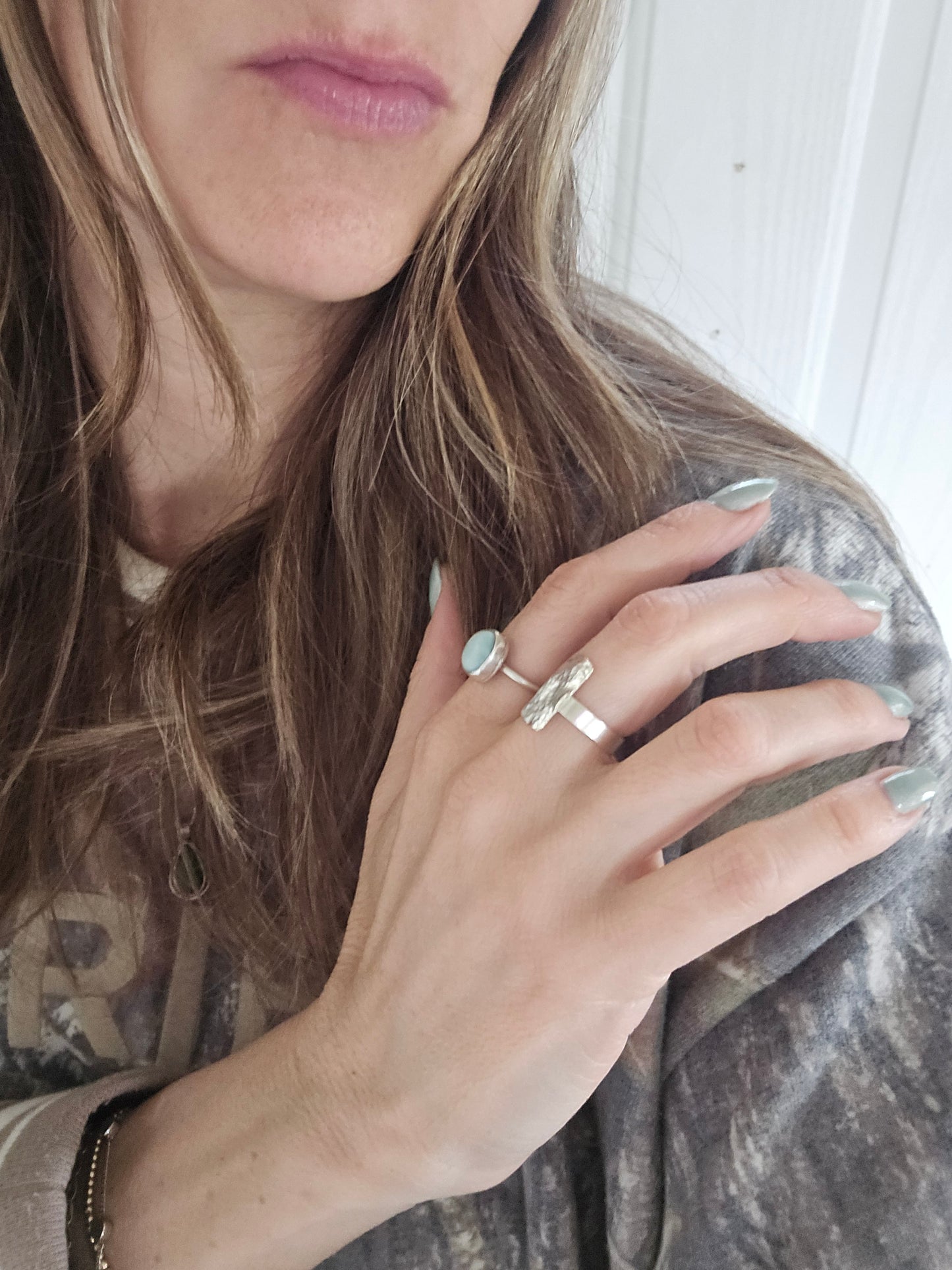 Hammered Retangle Ring