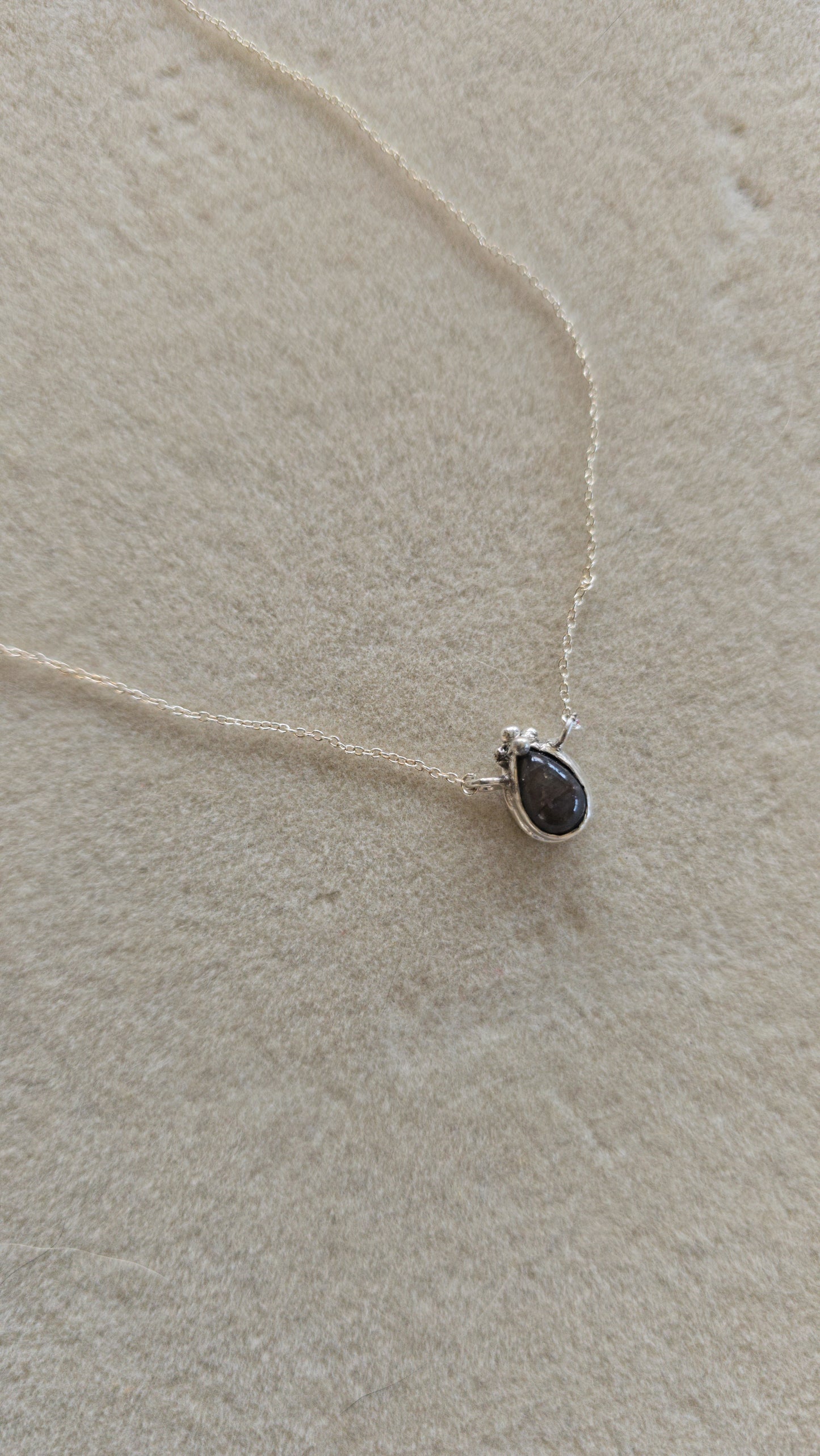 Labradorite Victorian Teardrop Necklace