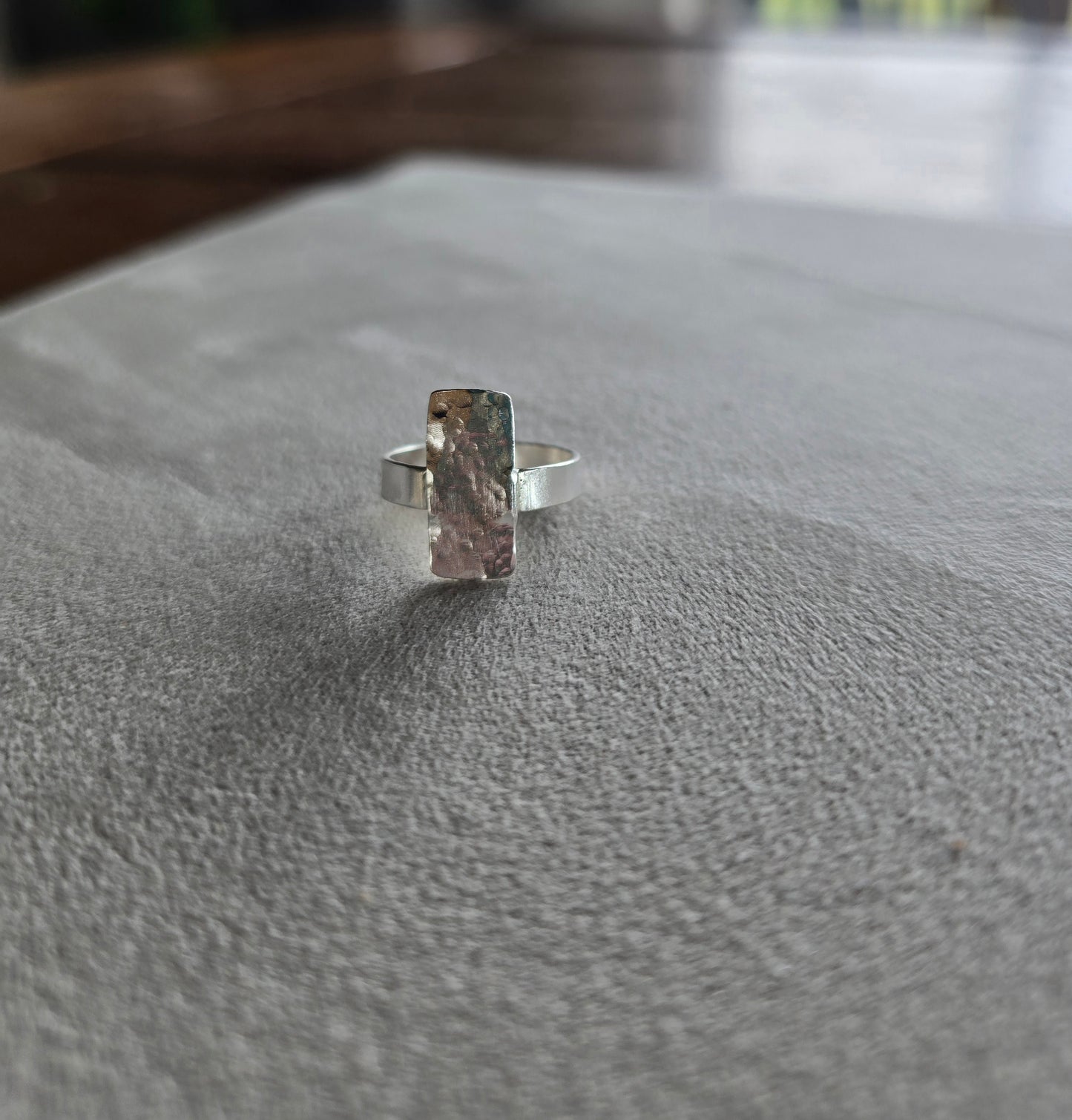 Hammered Retangle Ring
