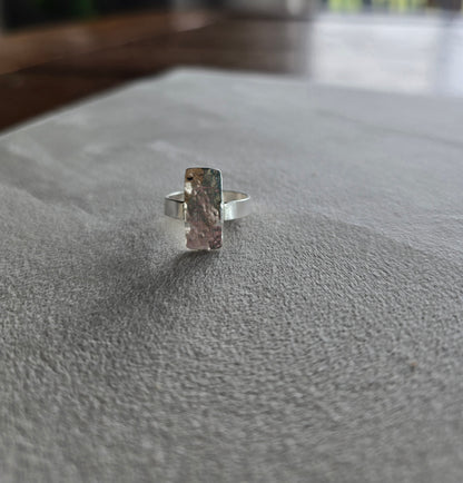 Hammered Retangle Ring