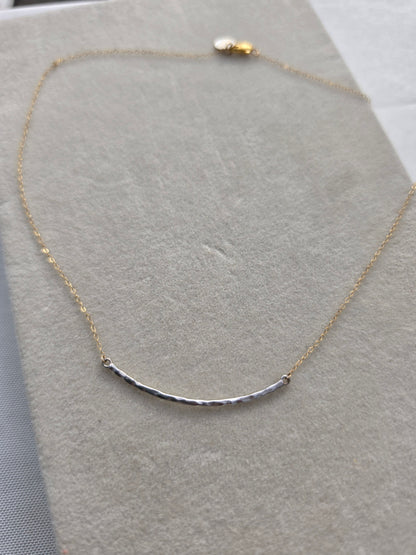 Hammered mixed metal Bar Necklace